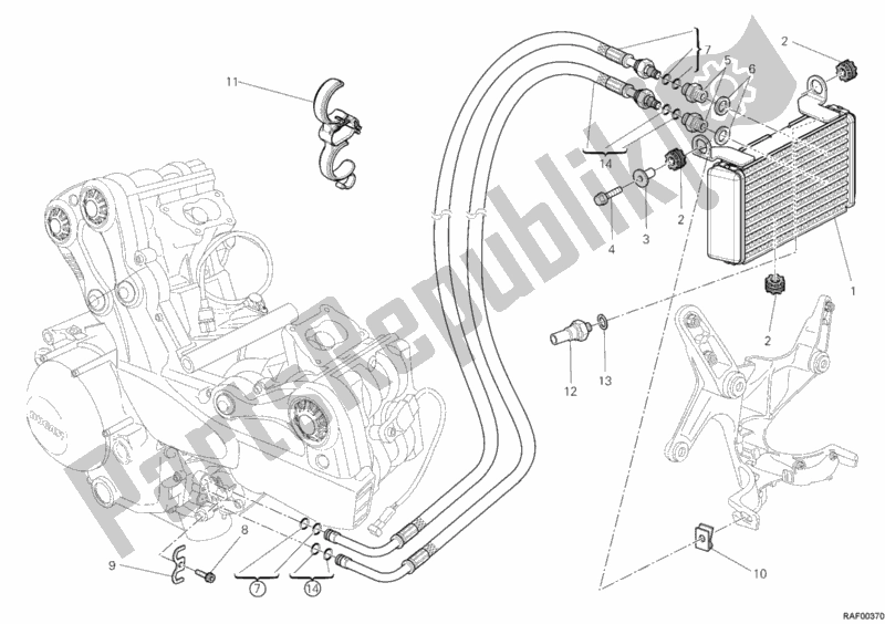 Todas as partes de Radiador De óleo do Ducati Multistrada 1200 S Touring 2011